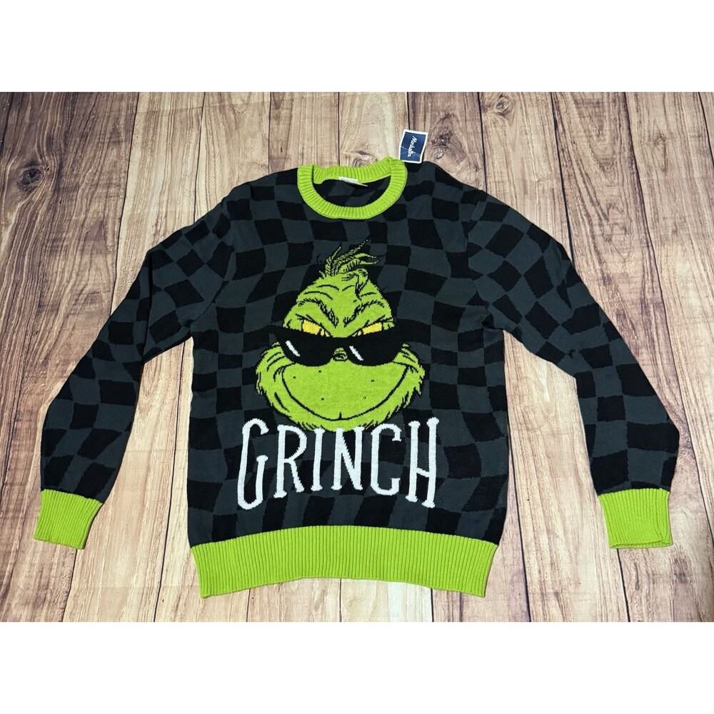 The Grinch Ugly Christmas Sweater Grinch Glasses Graphic Size Large NWT